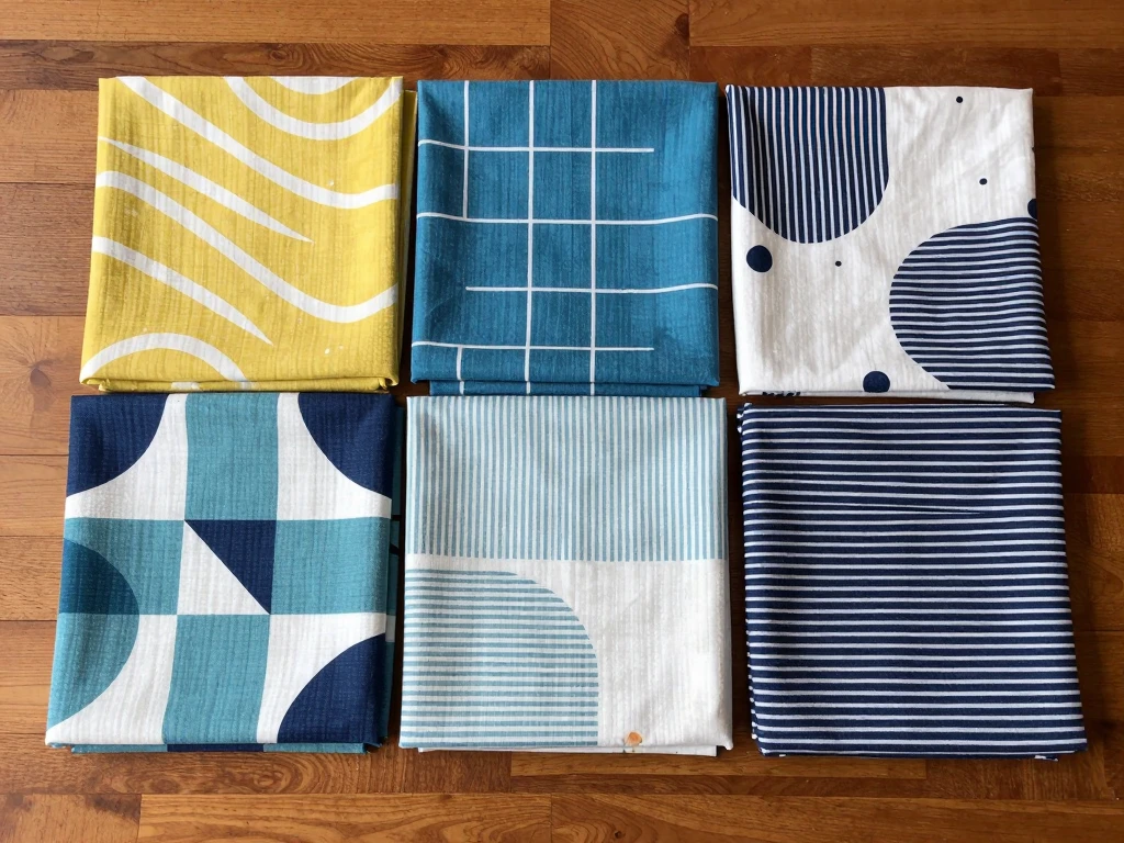 Decorative textile set with modern patterns
