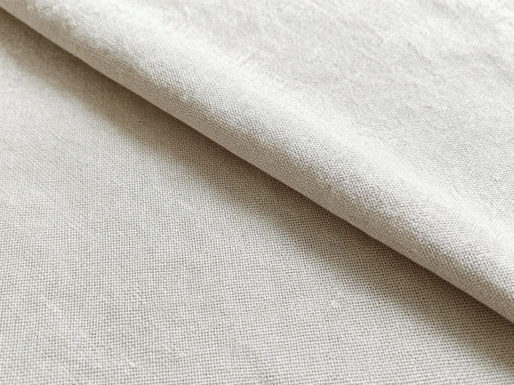 Natural linen fabric with organic texture
